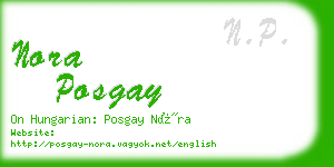 nora posgay business card